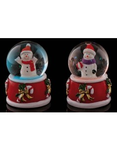 Palla di neve natalizia con base decorata e led Cm. 5x7 – Modelli assortiti 2