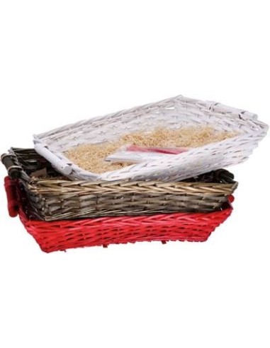 Kit cesto natalizio con paglia + cellophane + fiocco Cm. 56x41 – 3 colori