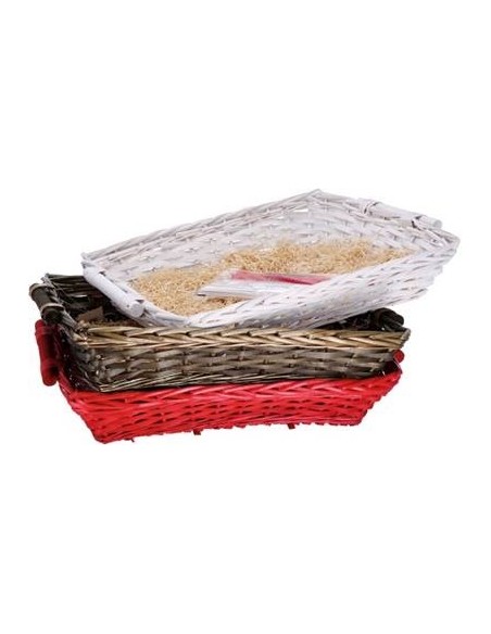 Kit cesto natalizio con paglia + cellophane + fiocco Cm. 56x41 – 3 colori