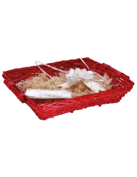 Kit cesto natalizio con paglia + cellophane + fiocco Cm. 56x41 – 3 colori