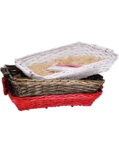 Kit cesto natalizio con paglia + cellophane + fiocco Cm. 46x33 – 3 colori