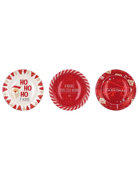 Piatti carta natalizi Cm. 23 – Confezione 12 pezzi – Soggetti assortiti