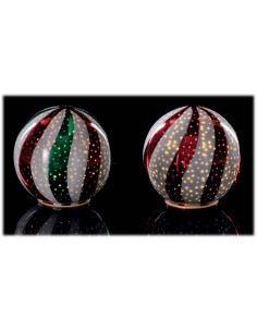 Lampada sfera vetro natalizia 12 led Cm. 15 – Modelli assortiti