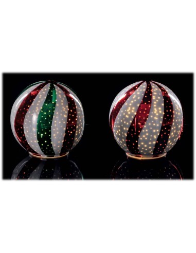 Lampada sfera vetro natalizia 12 led Cm. 15 – Modelli assortiti