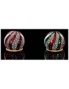 Lampada sfera vetro natalizia 8 led Cm. 10 – Modelli assortiti
