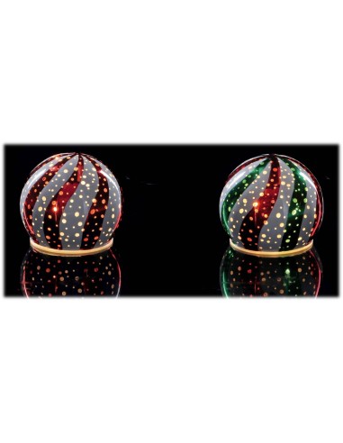 Lampada sfera vetro natalizia 8 led Cm. 10 – Modelli assortiti