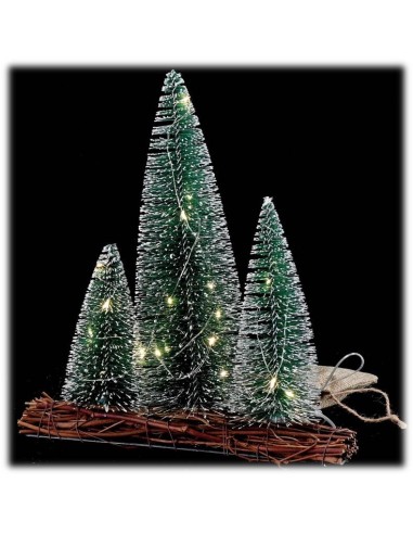 Decorazione con 3 alberi e 20 led Cm. 28x31