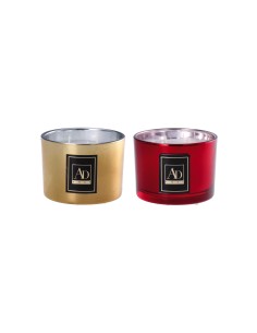 Candela cera profumata in vaso vetro Cm. 11x8 - Colori assortiti 2