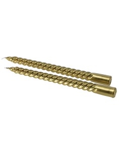 Set 2 candele torciglione metallizzate Cm. 30 in scatola - Oro