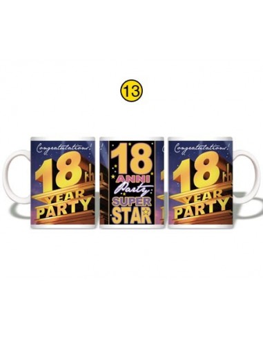 Tazza mug ceramica "18th Year Party"