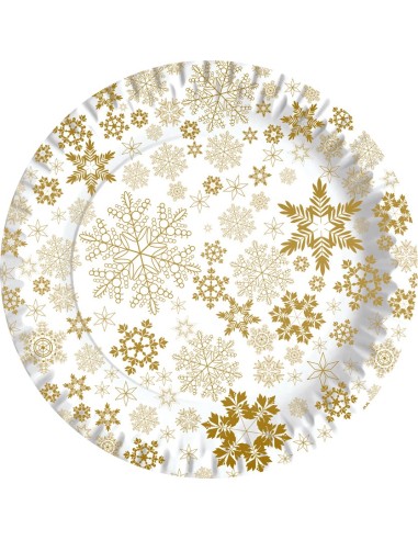 Piatti carta Cm. 23 «Gold Ice Noel» - Confezione 10 pezzi