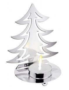 Portacandela Albero di Natale Silver Cm. 13x7