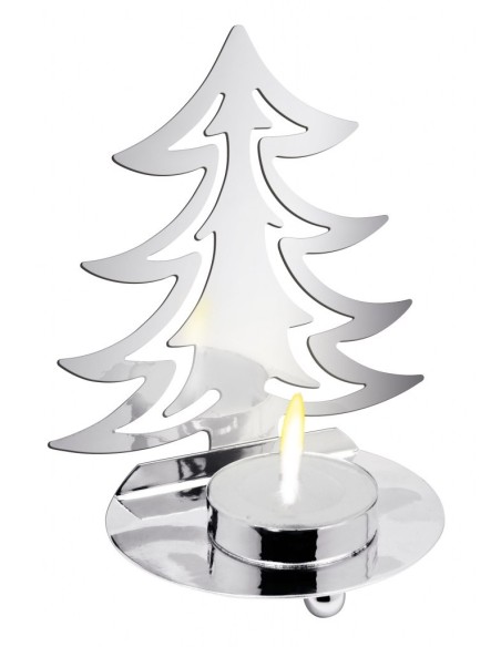 Portacandela Albero di Natale Silver Cm. 13x7