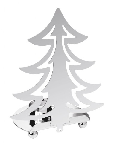 Portacandela Albero di Natale Silver Cm. 13x7