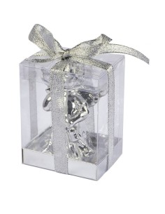 Candela cera Angelo Argento Lucido Cm. 14,5x9 2
