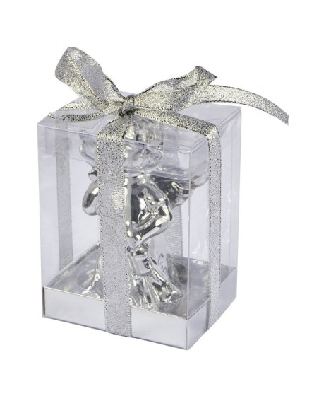 Candela cera Angelo Argento Lucido Cm. 14,5x9
