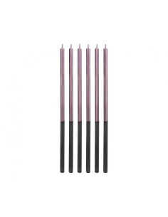 Candeline per torta sottili Cm. 14,5 - Blister 6 pezzi - Platinum Lilla