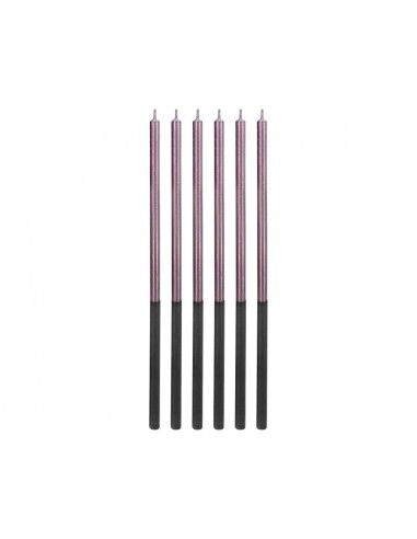 Candeline per torta sottili Cm. 14,5 - Blister 6 pezzi - Platinum Lilla