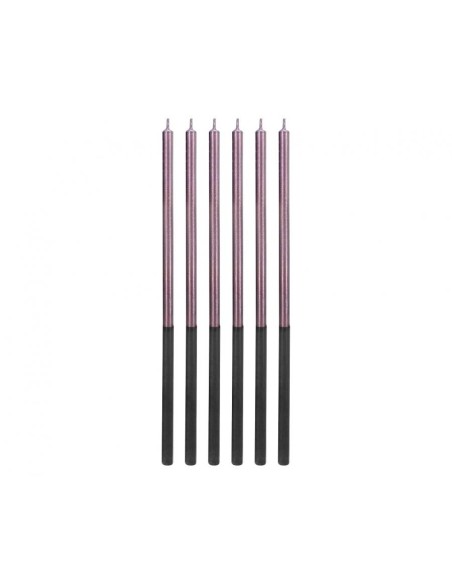Candeline per torta sottili Cm. 14,5 - Blister 6 pezzi - Platinum Lilla