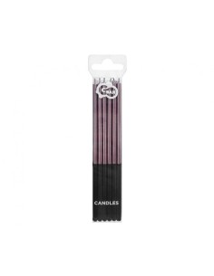 Candeline per torta sottili Cm. 14,5 - Blister 6 pezzi - Platinum Lilla 2