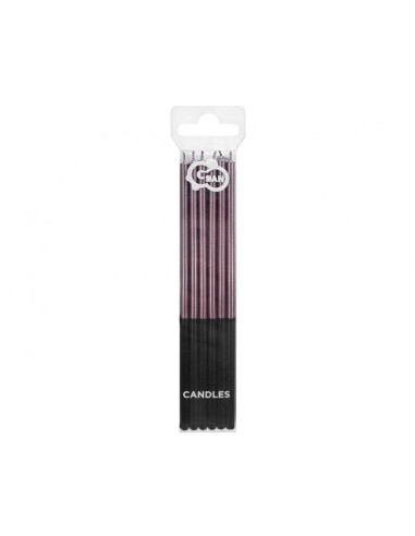 Candeline per torta sottili Cm. 14,5 - Blister 6 pezzi - Platinum Lilla