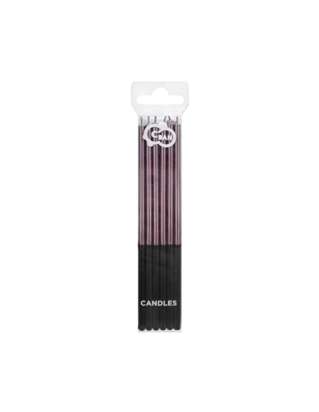 Candeline per torta sottili Cm. 14,5 - Blister 6 pezzi - Platinum Lilla