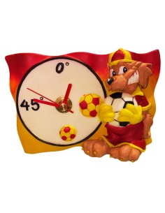 Orologio da tavolo in resina giallorosso