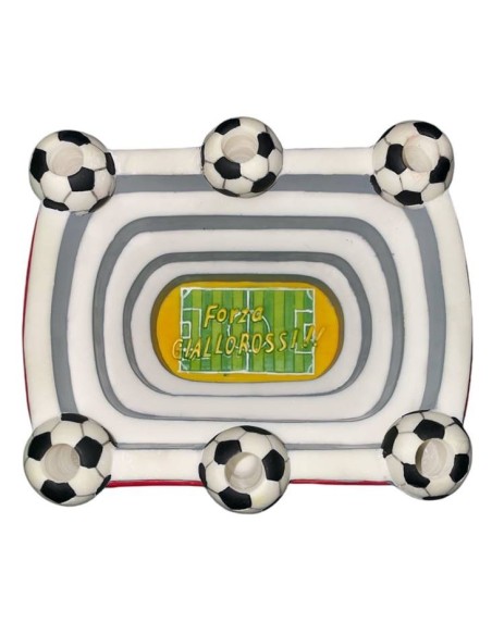 Portapenne da tavolo in resina "Stadio" giallorosso
