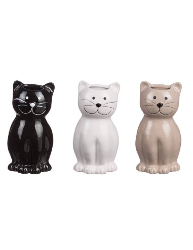 Umidificatore in ceramica Gatto Cm. 9x4x17 - Colori assortiti