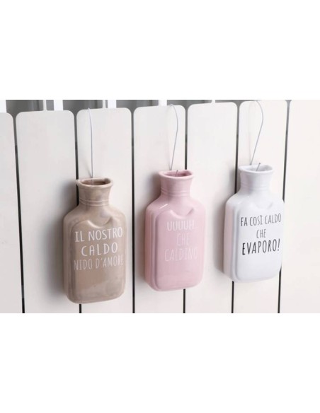 Umidificatore in ceramica  Borsa Acqua Calda Cm. 9x5x18 - Colori assortiti