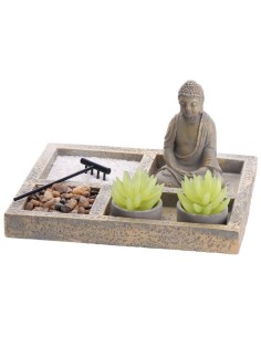 Giardino zen rettangolare con statuina Cm. 24x20x13 2