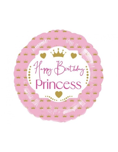 Palloncino mylar 18" Cm. 45 - Happy Birthday Princess
