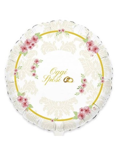 Palloncino mylar 24" Cm. 60 - Oggi Sposi Romantic