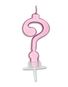 Candelina per torta Italic Punto Interrogativo Cm. 7 - Rosa Metal