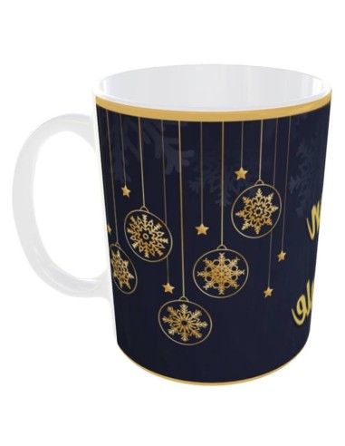 Tazza mug ceramica in scatola "Buon Natale" - Blu e oro