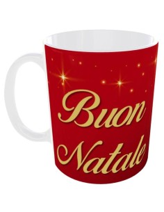 Tazza mug ceramica in scatola "Buon Natale" - Rosso e oro