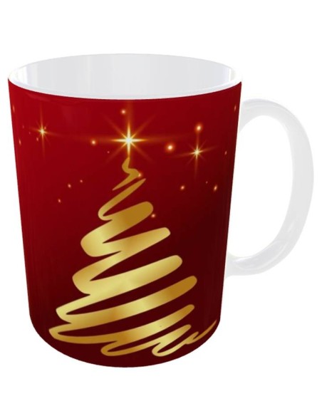 Tazza mug ceramica in scatola "Buon Natale" - Rosso e oro