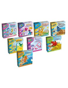 Plastilina e sabbia colorata in scatola regalo Cm. 13x13