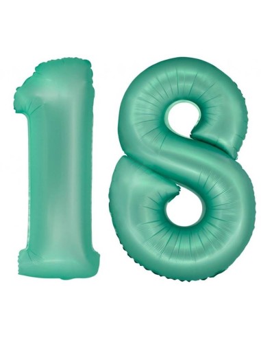 Palloncino mylar numero Cm. 76 - Matt Verde Menta - Nr. 18
