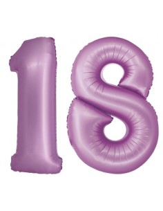 Palloncino mylar numero Cm. 76 - Matt Lavanda - Nr. 18