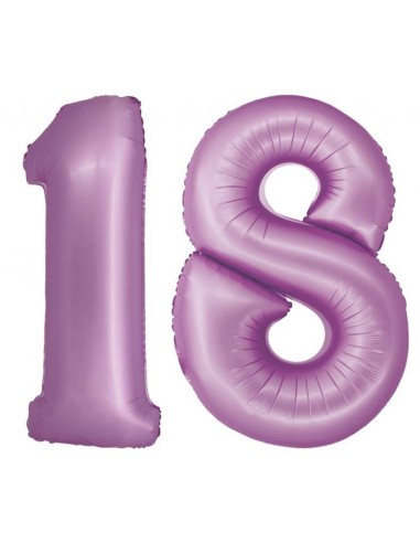 Palloncino mylar numero Cm. 76 - Matt Lavanda - Nr. 18