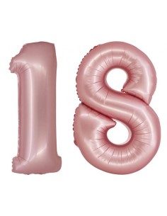 Palloncino mylar numero Cm. 76 - Matt Light Pink - Nr. 18