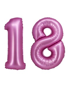 Palloncino mylar numero cm. 76 - Satin Pink - Nr. 18