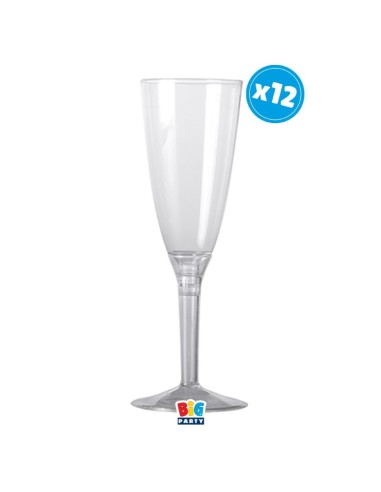 Calice Flute Crystal 130cc. con base crystal - Set 12 pezzi