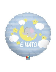 Palloncino mylar 18’’ Cm. 45 – Elefantino sulla luna – E’ nato