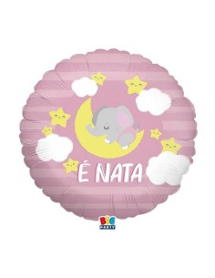 Palloncino mylar 18’’ Cm. 45 – Elefantino sulla luna – E’ nata