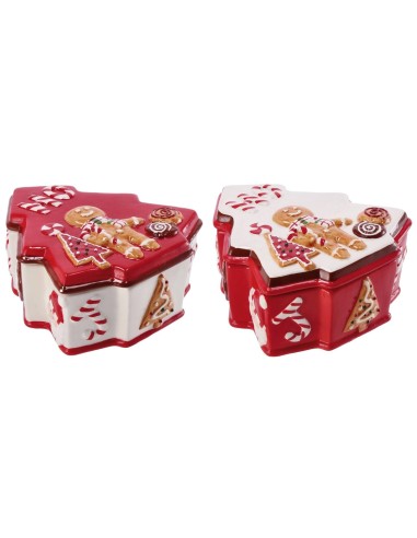 Scatola ceramica «Albero di Natale» Cm. 17x18x8 – Modelli assortiti