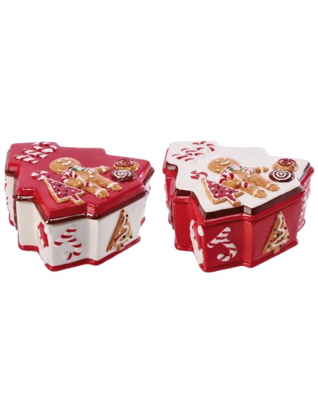 Scatola ceramica «Albero di Natale» Cm. 17x18x8 – Modelli assortiti