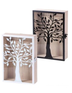 Portachiavi da parete in legno Cm. 18x6x26 «Albero» – Colori assortiti