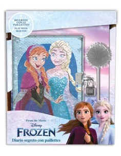 Diario segreto con paillettes reversibile e penna - Frozen